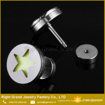 Customized Glow In The Dark Surgical Stainless Steel Fake Plugs Tunnel Earrings